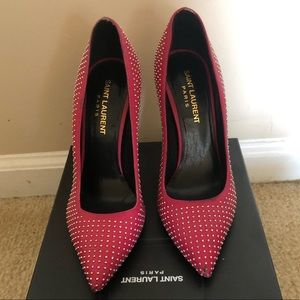 Saint Laurent Studded Pink Pump